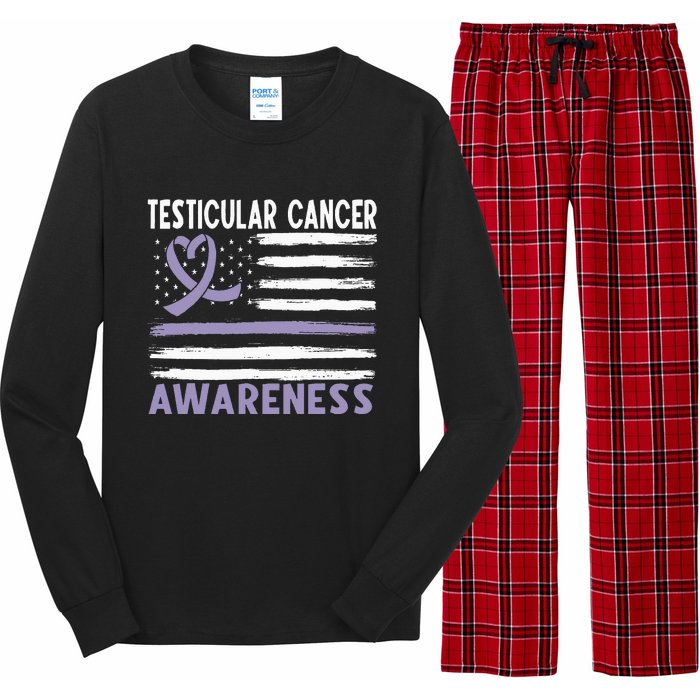 American Flag Testicular Cancer Awareness Long Sleeve Pajama Set