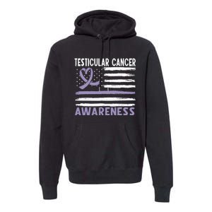 American Flag Testicular Cancer Awareness Premium Hoodie