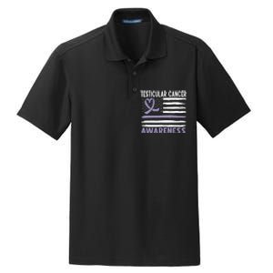 American Flag Testicular Cancer Awareness Dry Zone Grid Polo