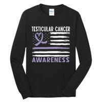 American Flag Testicular Cancer Awareness Tall Long Sleeve T-Shirt