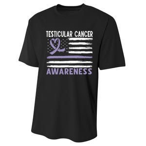 American Flag Testicular Cancer Awareness Performance Sprint T-Shirt