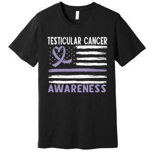 American Flag Testicular Cancer Awareness Premium T-Shirt