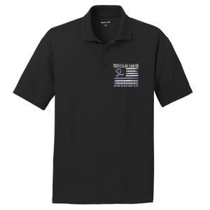 American Flag Testicular Cancer Awareness PosiCharge RacerMesh Polo