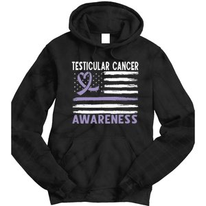 American Flag Testicular Cancer Awareness Tie Dye Hoodie