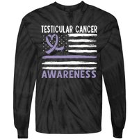 American Flag Testicular Cancer Awareness Tie-Dye Long Sleeve Shirt