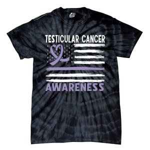 American Flag Testicular Cancer Awareness Tie-Dye T-Shirt