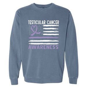 American Flag Testicular Cancer Awareness Garment-Dyed Sweatshirt