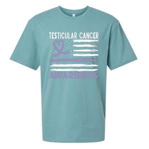 American Flag Testicular Cancer Awareness Sueded Cloud Jersey T-Shirt