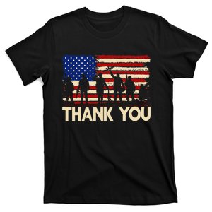 American Flag Thank You Veterans Memorial Day T-Shirt