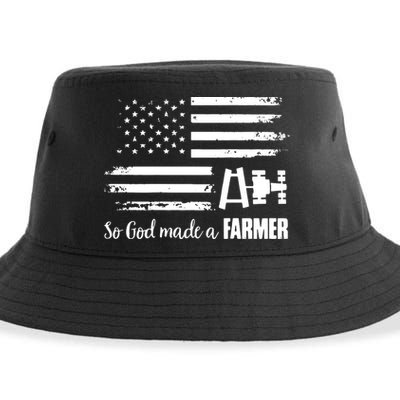 American Flag Tractor So God Made A Farmer T Sustainable Bucket Hat