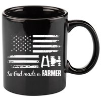 American Flag Tractor So God Made A Farmer T 11oz C Handle Ceramic Mug