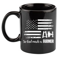 American Flag Tractor So God Made A Farmer T 11oz C Handle Ceramic Mug
