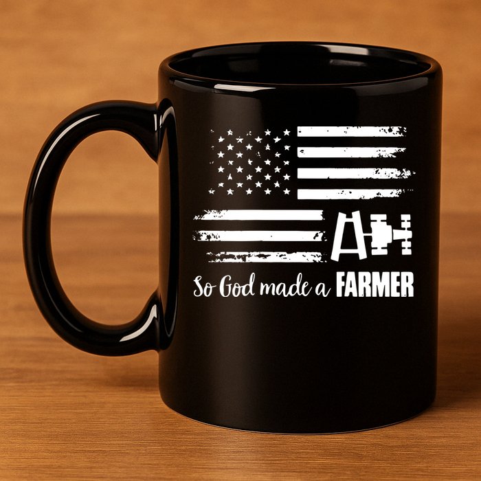 American Flag Tractor So God Made A Farmer T 11oz C Handle Ceramic Mug