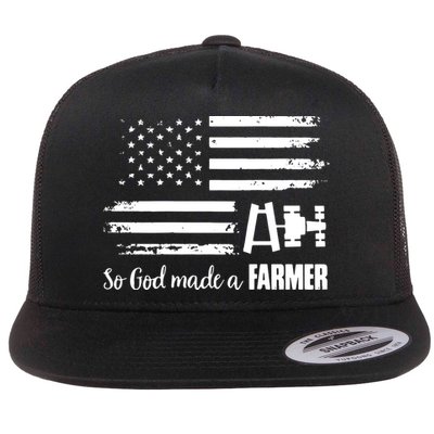 American Flag Tractor So God Made A Farmer T Flatbill Hat