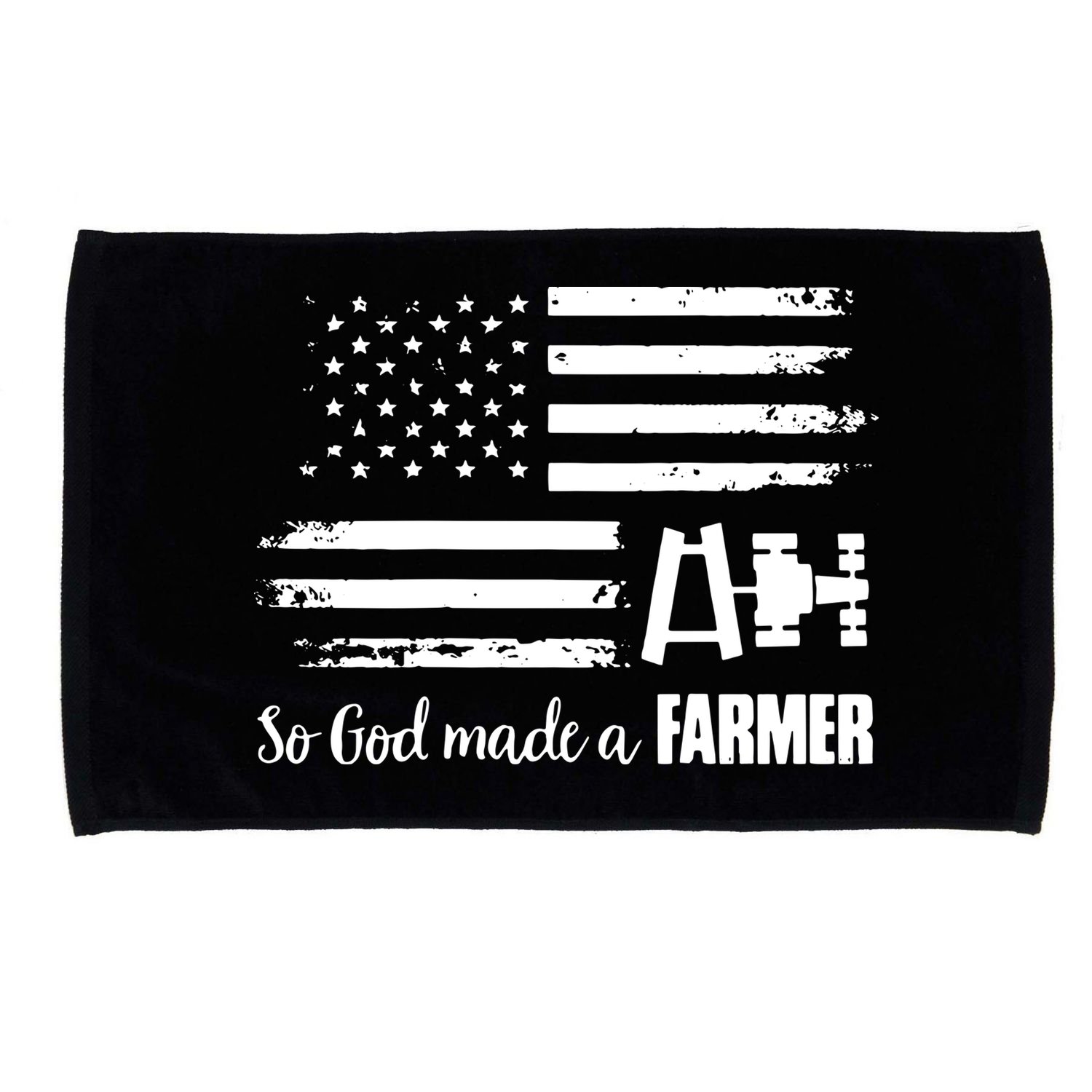 American Flag Tractor So God Made A Farmer T Microfiber Hand Towel