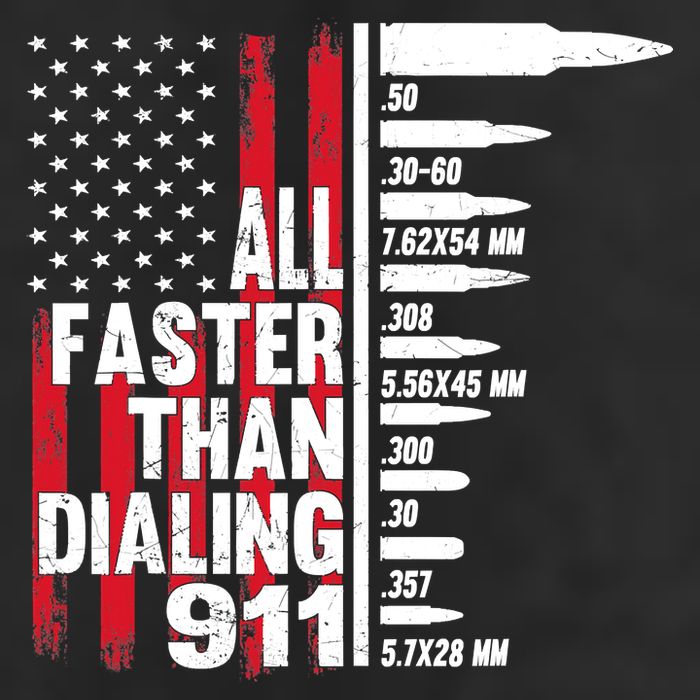 All Faster Than Dialing 911 American Flag Gun Lover 7 Panel Mesh Trucker Snapback Hat