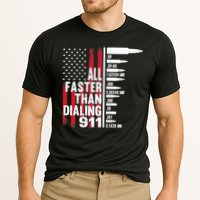 All Faster Than Dialing 911 American Flag Gun Lover Performance Shirt