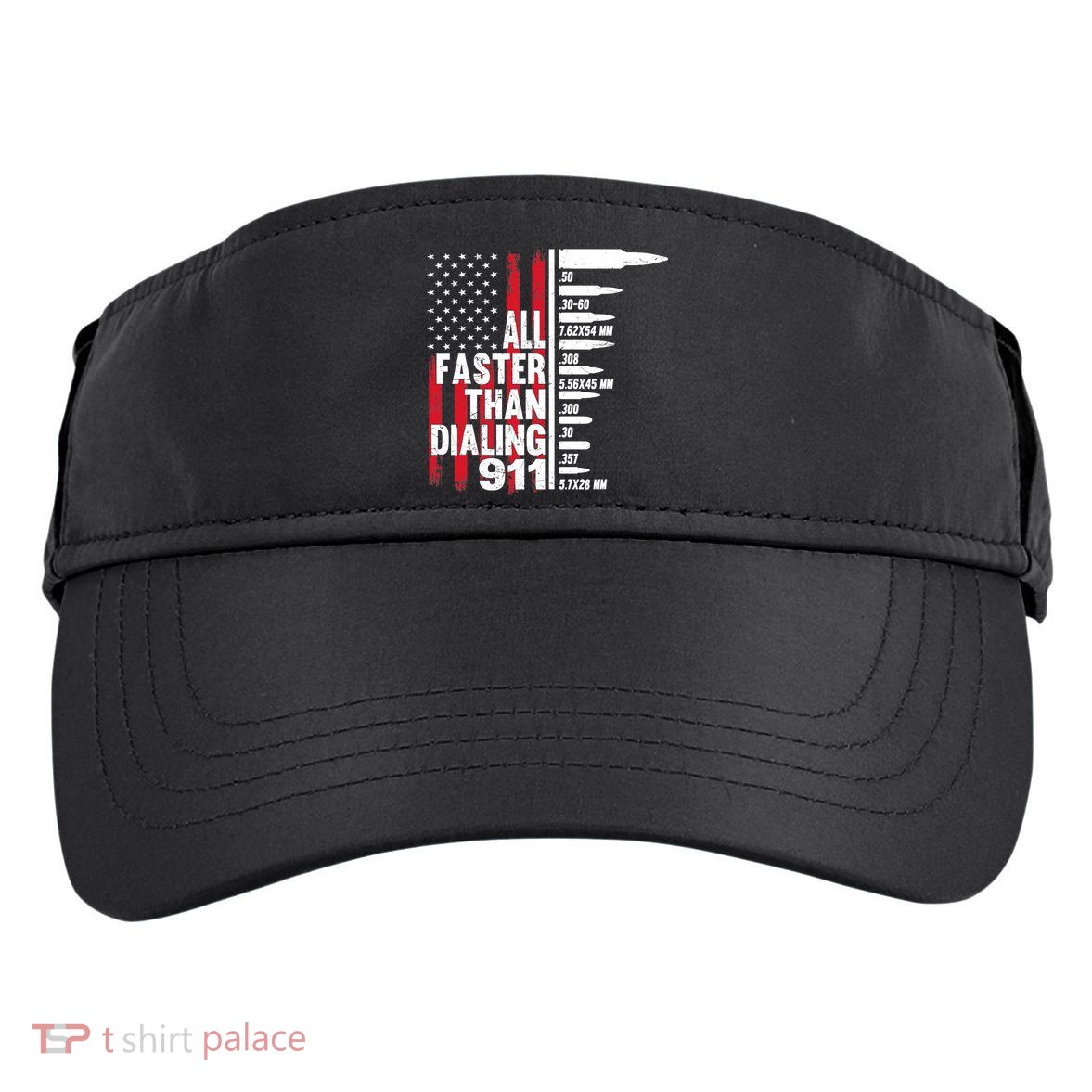 All Faster Than Dialing 911 American Flag Gun Lover Adult Drive Performance Visor
