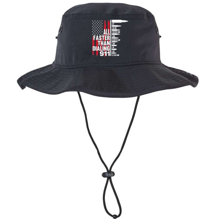 All Faster Than Dialing 911 American Flag Gun Lover Bucket Hat