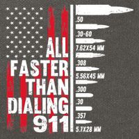 All Faster Than Dialing 911 American Flag Gun Lover Cotton Canvas Backpack