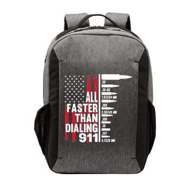 All Faster Than Dialing 911 American Flag Gun Lover Vector Backpack