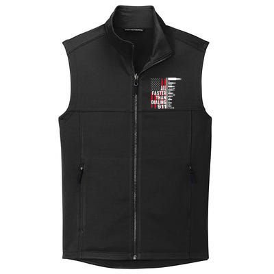 All Faster Than Dialing 911 American Flag Gun Lover Collective Smooth Fleece Vest