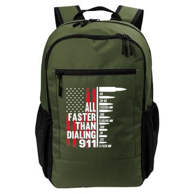 All Faster Than Dialing 911 American Flag Gun Lover Backpack