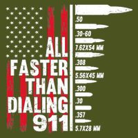 All Faster Than Dialing 911 American Flag Gun Lover Backpack