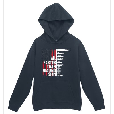 All Faster Than Dialing 911 American Flag Gun Lover Urban Pullover Hoodie