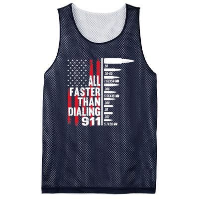 All Faster Than Dialing 911 American Flag Gun Lover Mesh Reversible Basketball Jersey Tank