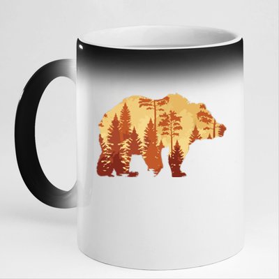 Autumn Forest Trees Fall Wildlife Animal Bear Lover Nature 11oz Black Color Changing Mug