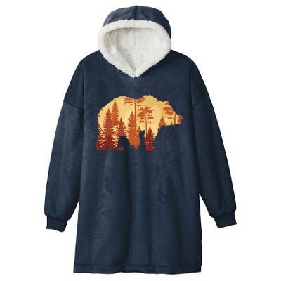 Autumn Forest Trees Fall Wildlife Animal Bear Lover Nature Hooded Wearable Blanket