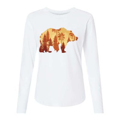 Autumn Forest Trees Fall Wildlife Animal Bear Lover Nature Womens Cotton Relaxed Long Sleeve T-Shirt