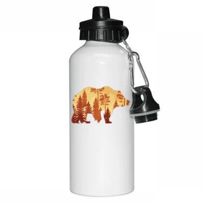 Autumn Forest Trees Fall Wildlife Animal Bear Lover Nature Aluminum Water Bottle