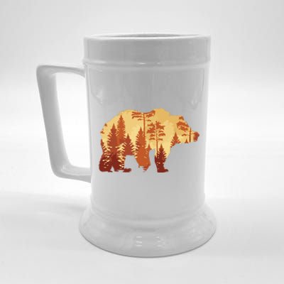 Autumn Forest Trees Fall Wildlife Animal Bear Lover Nature Beer Stein