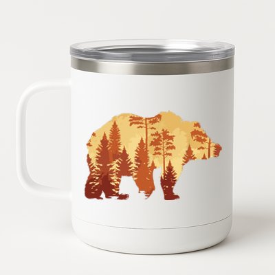 Autumn Forest Trees Fall Wildlife Animal Bear Lover Nature 12 oz Stainless Steel Tumbler Cup