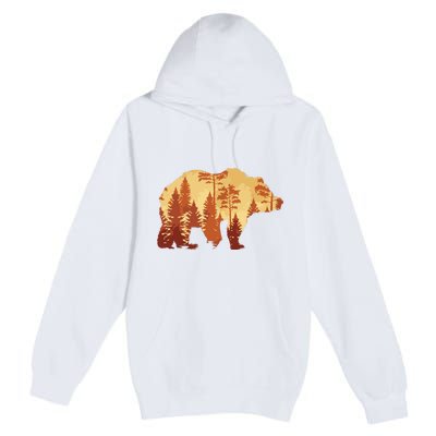 Autumn Forest Trees Fall Wildlife Animal Bear Lover Nature Premium Pullover Hoodie