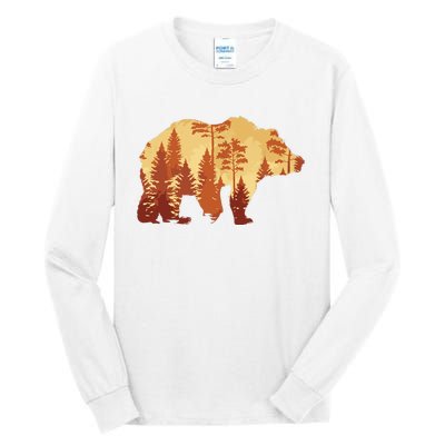 Autumn Forest Trees Fall Wildlife Animal Bear Lover Nature Tall Long Sleeve T-Shirt