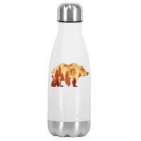 Autumn Forest Trees Fall Wildlife Animal Bear Lover Nature Stainless Steel Insulated Water Bottle