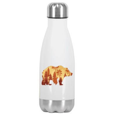 Autumn Forest Trees Fall Wildlife Animal Bear Lover Nature Stainless Steel Insulated Water Bottle