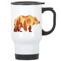 Autumn Forest Trees Fall Wildlife Animal Bear Lover Nature Stainless Steel Travel Mug