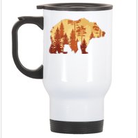 Autumn Forest Trees Fall Wildlife Animal Bear Lover Nature Stainless Steel Travel Mug