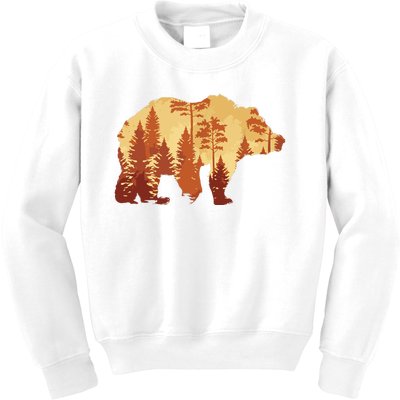 Autumn Forest Trees Fall Wildlife Animal Bear Lover Nature Kids Sweatshirt