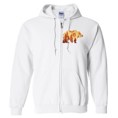 Autumn Forest Trees Fall Wildlife Animal Bear Lover Nature Full Zip Hoodie