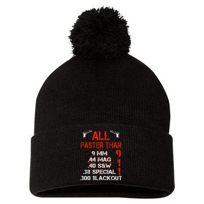 ALL Faster Than 911 Ammo, 9 Mm, 38 Special, .44 Mag Pom Pom 12in Knit Beanie