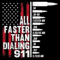 All Faster Than Dialing 911 American Flag Gun Lover Backpack