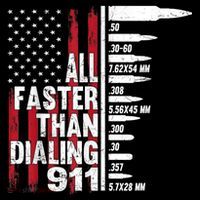 All Faster Than Dialing 911 American Flag Gun Lover 16 in Basic Backpack