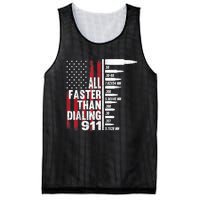 All Faster Than Dialing 911 American Flag Gun Lover Mesh Reversible Basketball Jersey Tank