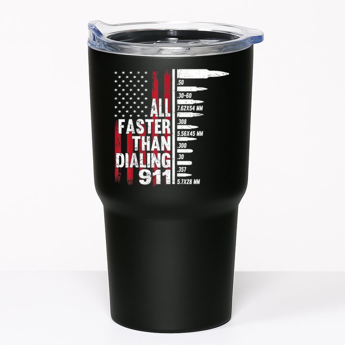 All Faster Than Dialing 911 American Flag Gun Lover Tumbler