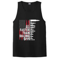 All Faster Than Dialing 911 American Flag Gun Lover PosiCharge Competitor Tank
